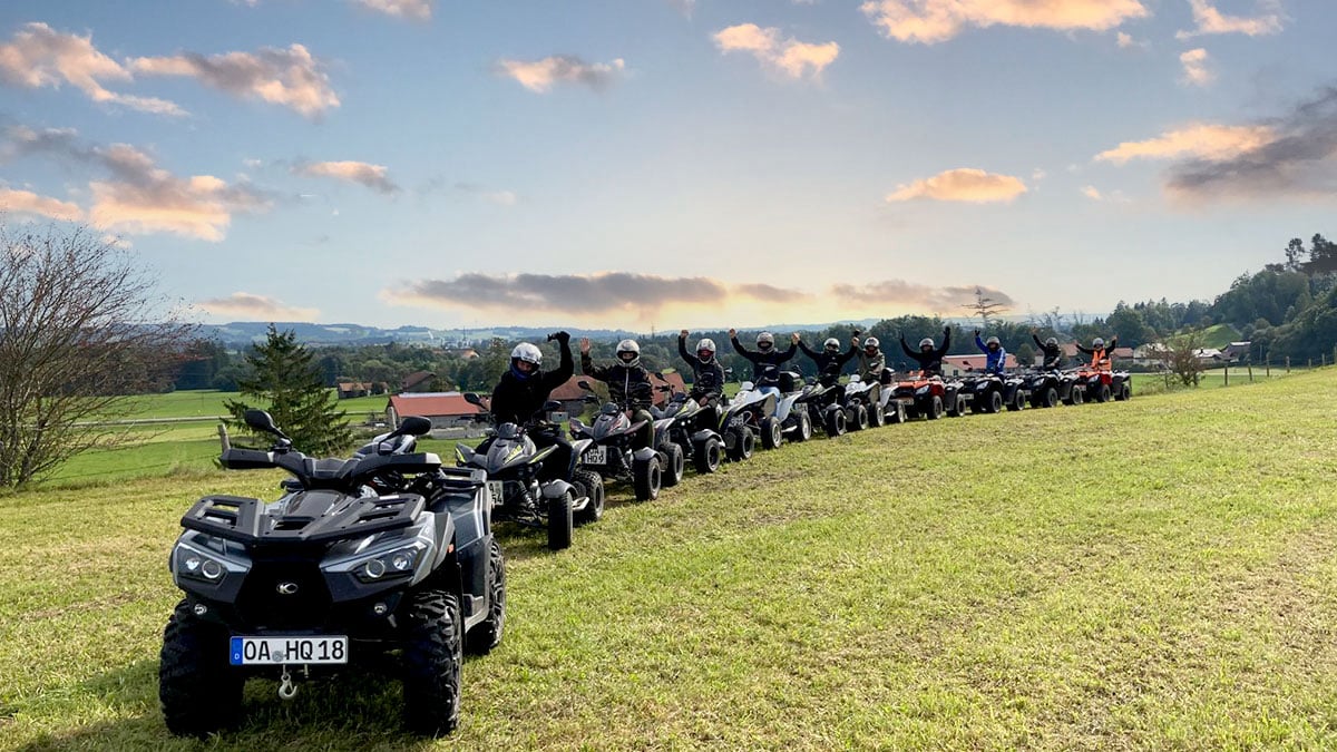 Abwechslungsreiche 3-stündige Quad-Tour im Allgäu.